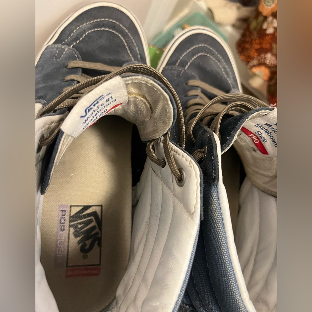 Vans Sk8-Hi Pro Blue & White core classic High Tops skateboard Pop Cush insoles - Picture 13 of 13